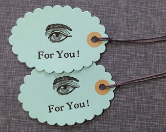 Letterpress Hang Tag - Letterpress Gift Tag - Single Tag - Lover's Eye