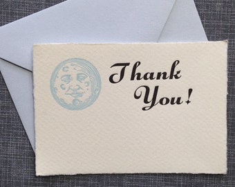 Mini Thank You Card and Envelope - Letterpress Thank You Card - Enclosure Card