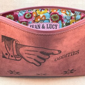 Printed Ultrasuede Pencil Case Plum Mauve Oddities image 3