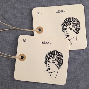 Hanglabel boekdruk - cadeaulabel boekdruk - enkel label - kleine flap