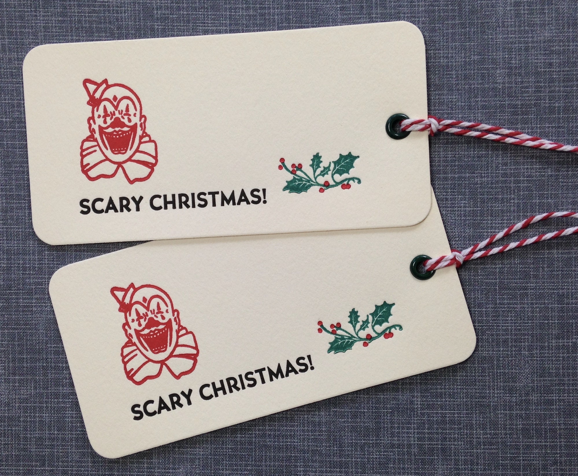 Naughty or Nice Letterpress Gift Tags - Pack of 4