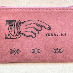 Printed Ultrasuede Pencil Case Plum Mauve Oddities image 1