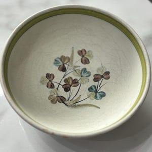 Denby Pottery England Shamrock Cereal Bowl Soup Bowl 15cm diameter Made 1950-1970 Vintage Collectible Stoneware.