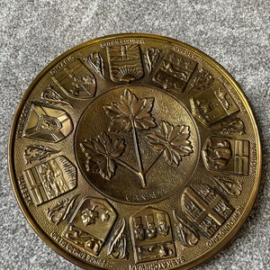 Vintage Brass Canada Decorative Plate Collectable