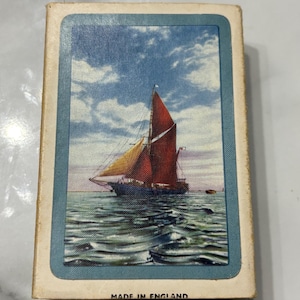 Vintage De La Rue Pneumatic Playing Cards Sailing Ship Made in England Collectible Card Deck