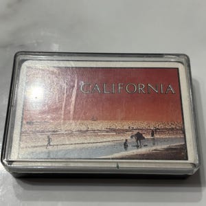 Vintage California Cards in plastic case. Vintage Card Deck.