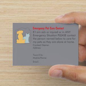 Tarjeta de contacto de emergencia para mascotas, tamaño billetera, tarjeta de información para cuidadores de mascotas en caso de emergencia, tarjeta de alerta de seguridad para dueños de mascotas, tarjeta de contacto para el cuidado de perros y gatos