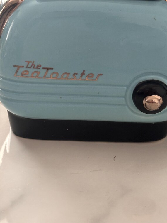 Vintage Swineside Teapottery Tea Toaster Teapot, Blue Retro