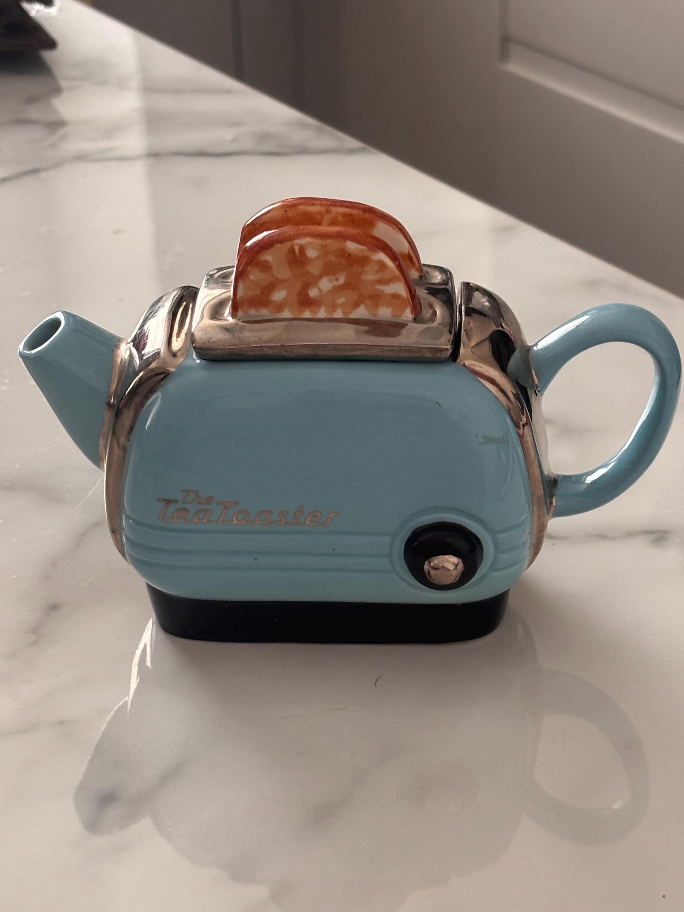 Swineside The Tea Toaster 英国製ティーポット Vintage Swineside Teapottery Tea Toaster Teapot, Blue Retro