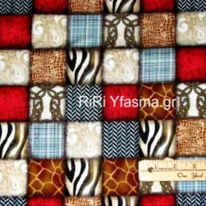 Color Blocks /cotton fabric/patchwork/quilting/sewing crafting-Fabric is sold  by 1/2 meter/organic cotton