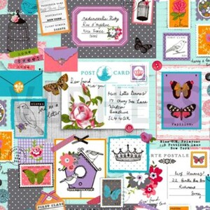 graziose cartoline/tessuti di cotone/patchwork/quilting/cucito artigianale-Il tessuto è venduto da 1/2 metro