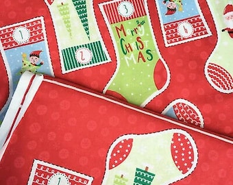 Pannello di calze natalizie/Victoria Luise/lavori in cotone/cucito Natale/tessuto