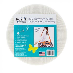 Bosal In-R-Form Fusible Foam Stabilizer Roll | Shoulder Strap Cushioning 1.5&quot; x 10 Yards | Bag Making & Sewing Supplies