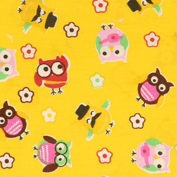 Owl  / cotton fabric/patchwork/quilting/sewing crafting-Fabrics by the meter/ Kid's fabric