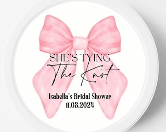 Bridal Party Favors, She's Tying the Knot Bridal Shower Candle Favors, Bulk Bridal Shower Favors, Pink Bow Theme Bridal Shower