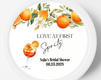 Bridal Shower Favors, Love at First Spritz Shower, Personalized Candle Favor, Bulk Bridal Shower Favors, Candle Favor, Aperol Spritz Shower