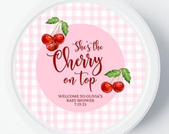 Baby Shower Favors, Cherry on Top Favor, Personalized Candle Favors, Bulk Baby Shower Favor, Candle Favor, Girl Boy Shower, Cherry Favors