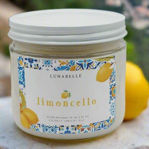 Limoncello, Lemon Candle, Summer Candle, Limoncello Candle, Amalfi Candle, Handmade Candle, Italian themed Candle Coconut Apricot Candle