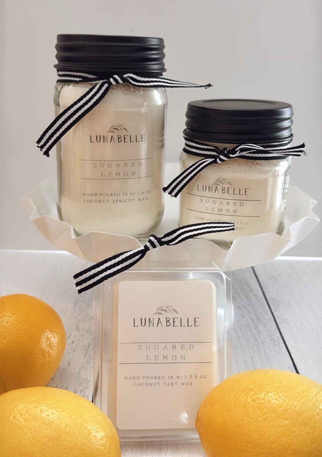 Sugared Lemon Candle Spring Summer Candle Farmhouse Candle Mason Jar ...