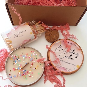 Birthday Candle, Birthday candle tin, milestone birthday, Personalized Candle, Birthday Cake Scented Candle, Best Friend Gift, Wooden Wick