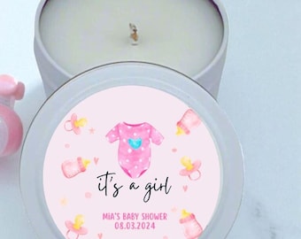 Recuerdos para baby shower, Recuerdos "Es una niña", Recuerdos de velas personalizadas, Recuerdos para baby shower al por mayor, Recuerdos de velas, Baby shower para niña, Recuerdos para niña, Recuerdos rosas
