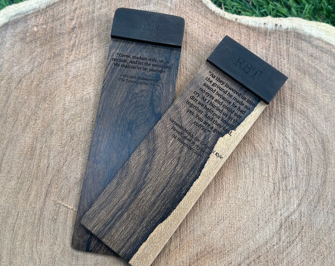Handmade wooden bookmark fully personalized(Ziricote)
