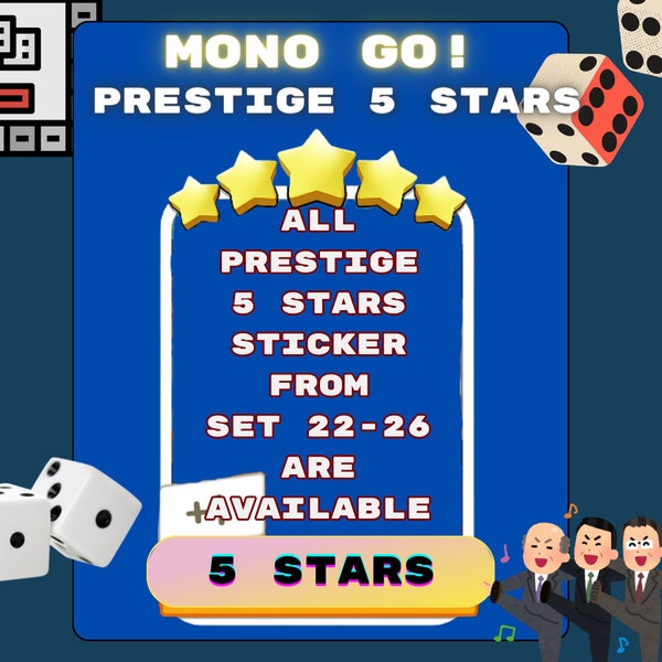 Prestige 5 Stars MonoGo Sticker  (Please read description) - All Ready Stock