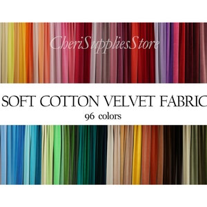 Tissu velours de coton doux par yard\mètre | Velours nickelé pour la couture | Velours de haute qualité pour vêtements de bébé, oreillers