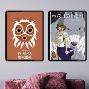 Original Princess Mononoke Poster, Wall Art Anime, Studio Ghibli Poster, Japanese Princess Mononoke Vintage Poster Art Hayao Miyazaki
