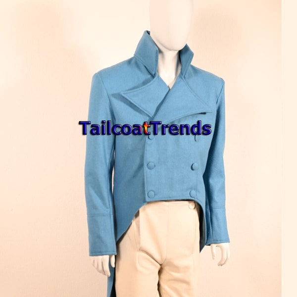 TailcoatTrends men's regency wool tail coat,1800-1810 Regency Broadcloth Wool Men's Coat
