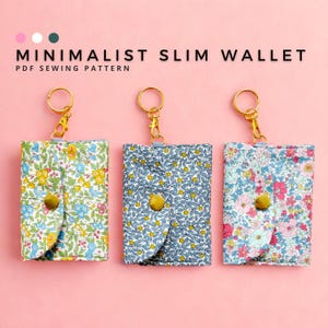 Minimalistische schlanke Geldbörse PDF Schnittmuster | DIY Flache Kartenbörse & Münzbeutel | Einfaches DIY Wallet Projekt für Anfänger