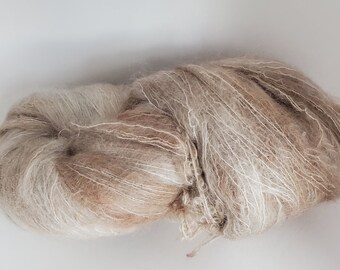 Caramel Fuzzy Kid brushed mohair yarn 1050 yds