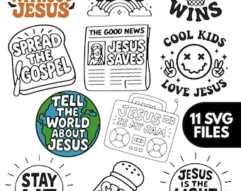 kids christian svg bundle, kids svg sayings, Jesus svg, cut files