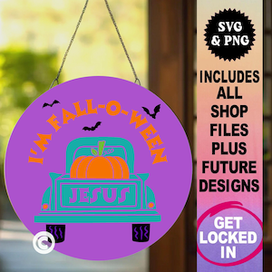 I'm fall-o-ween Jezus ronde teken svg, christelijke svg, val deur teken svg, veranda teken svg, Halloween teken svg, gesneden bestanden cricut / silhouet