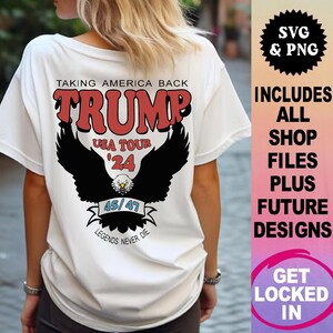 Trump USA tour 24 svg, trump won svg, trump svg-ontwerpen, trump png, t-shirtontwerpen, trump president svg, trump eagle svg, gesneden bestanden