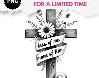 Christian PNG Bundle: Wildflowers, Cross, Jesus (Digital Download