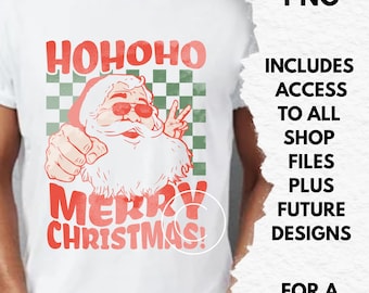 ho ho ho merry christmas png, retro santa png, kids / boys / mens xmas  shirt png designs, digital download