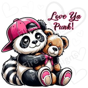 Panda PNG| Valentine&#39;s Panda Clipart| Panda Dtf| Panda Sublimation t-shirt download| Panda Laser engraving| 300 dpi