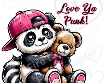 Valentine's Panda PNG | Sublimation| Dtf| Clipart