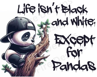 Funny Panda Clipart: Sublimation & Laser Engraving (PNG, 300 dpi)