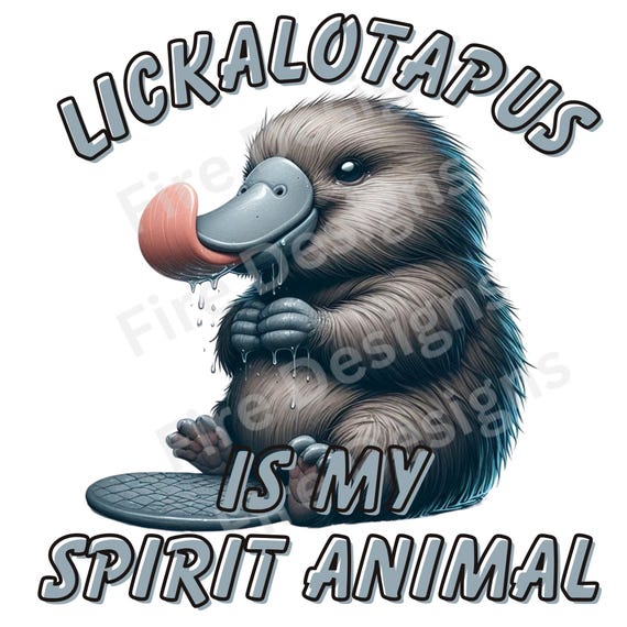 Funny Platypus PNG: Sublimation & Laser Engraving Clipart (300 DPI