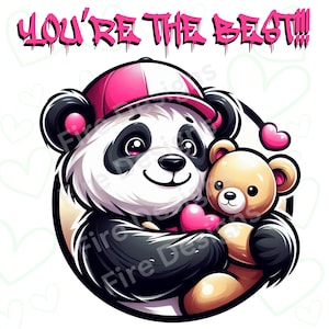 Panda PNG| Valentine&#39;s Panda Clipart| Panda Dtf| Panda Sublimation t-shirt download| Panda Laser engraving| 300 dpi