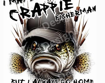 Crappie Fisherman PNG: Sublimation & DTF T-Shirt Design (Digital Download)