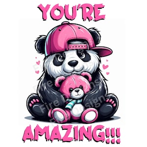 Panda PNG| Valentine&#39;s Panda Clipart| Panda Dtf| Panda Sublimation t-shirt download| Panda Laser engraving| 300 dpi
