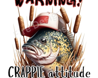 Crappie Fishing Clipart: Sublimation/DTF/Laser Engraving (PNG)