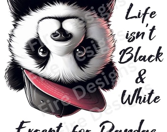 Funny Panda Clipart: Sublimation/DTF T-Shirt Design (PNG)