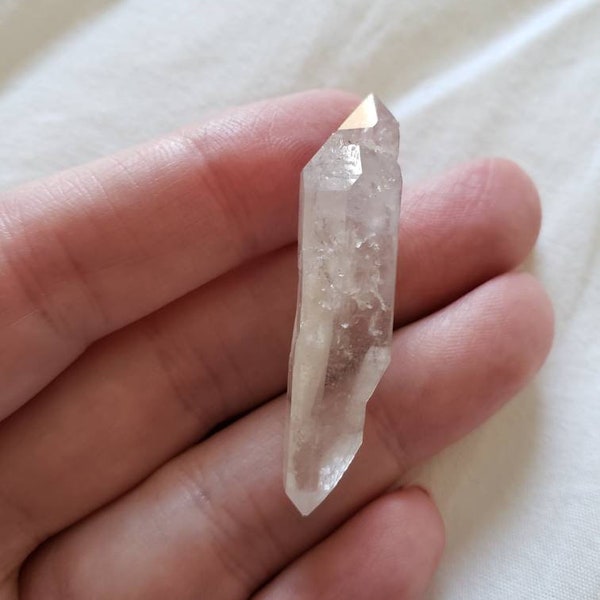 Unique Skeletal Quartz Point, Double Terminated, Elestial,  Wire Wrap,  Lapidary, Specimen, Jewelry. Diamond Quartz, Herkimer