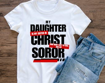 Glaube & griechische Einheit T-Shirt: Tochter Schwester Soror Geschenk