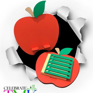 Personalized Apple Teacher Desk Organizer: Engraved Phone Stand & Post-It Holder