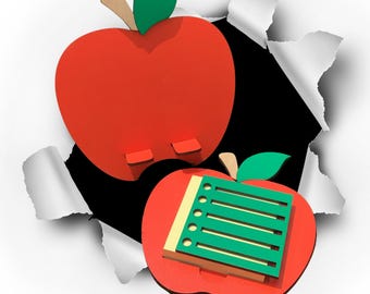 Organizador de escritorio personalizado para profesores de Apple: soporte para teléfono grabado y soporte para notas adhesivas